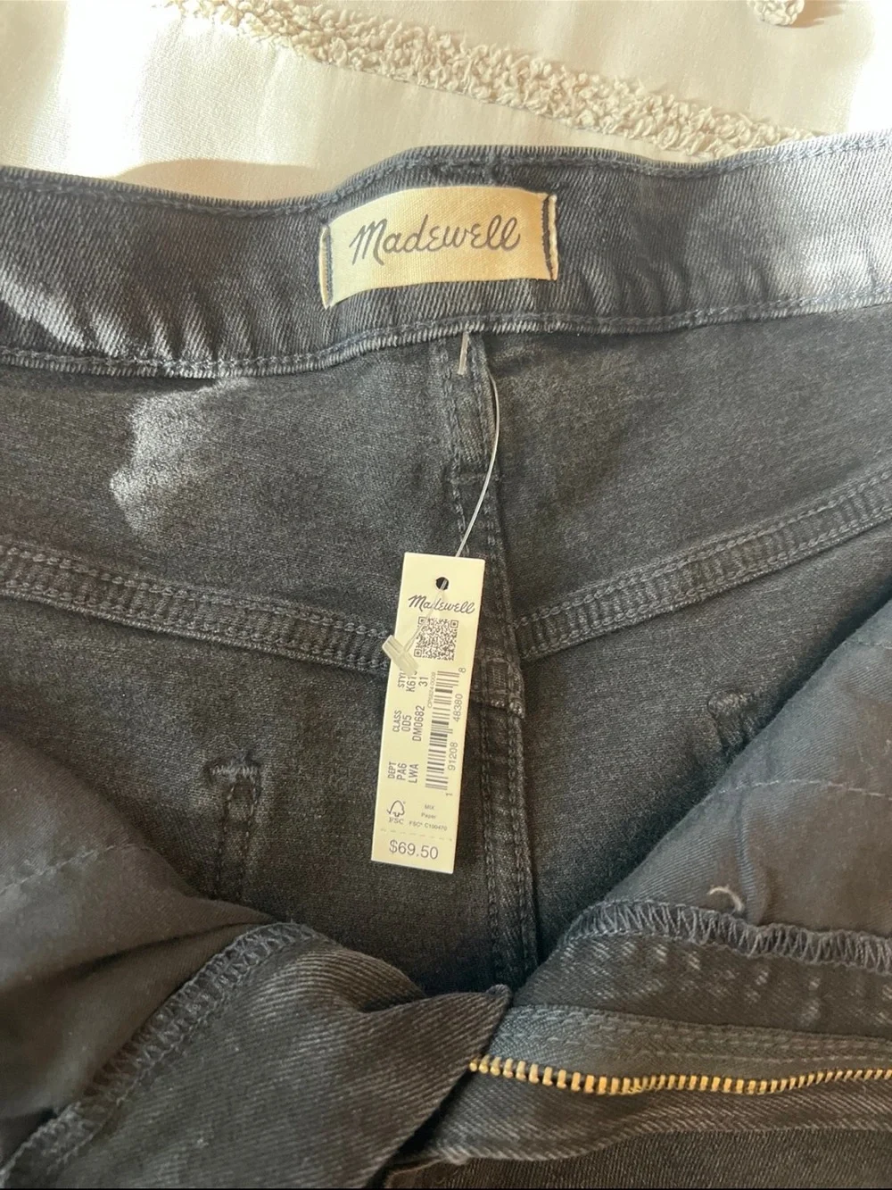 Madewell Black High-Rise Denim Shorts
